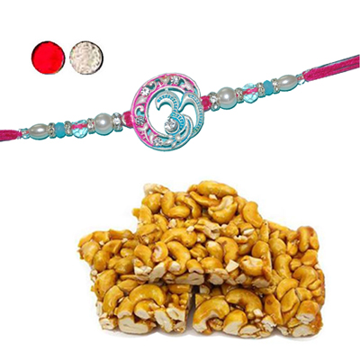 "Rakhi - SR- 9180 A (Single Rakhi),250gms of KajuPakam - Click here to View more details about this Product